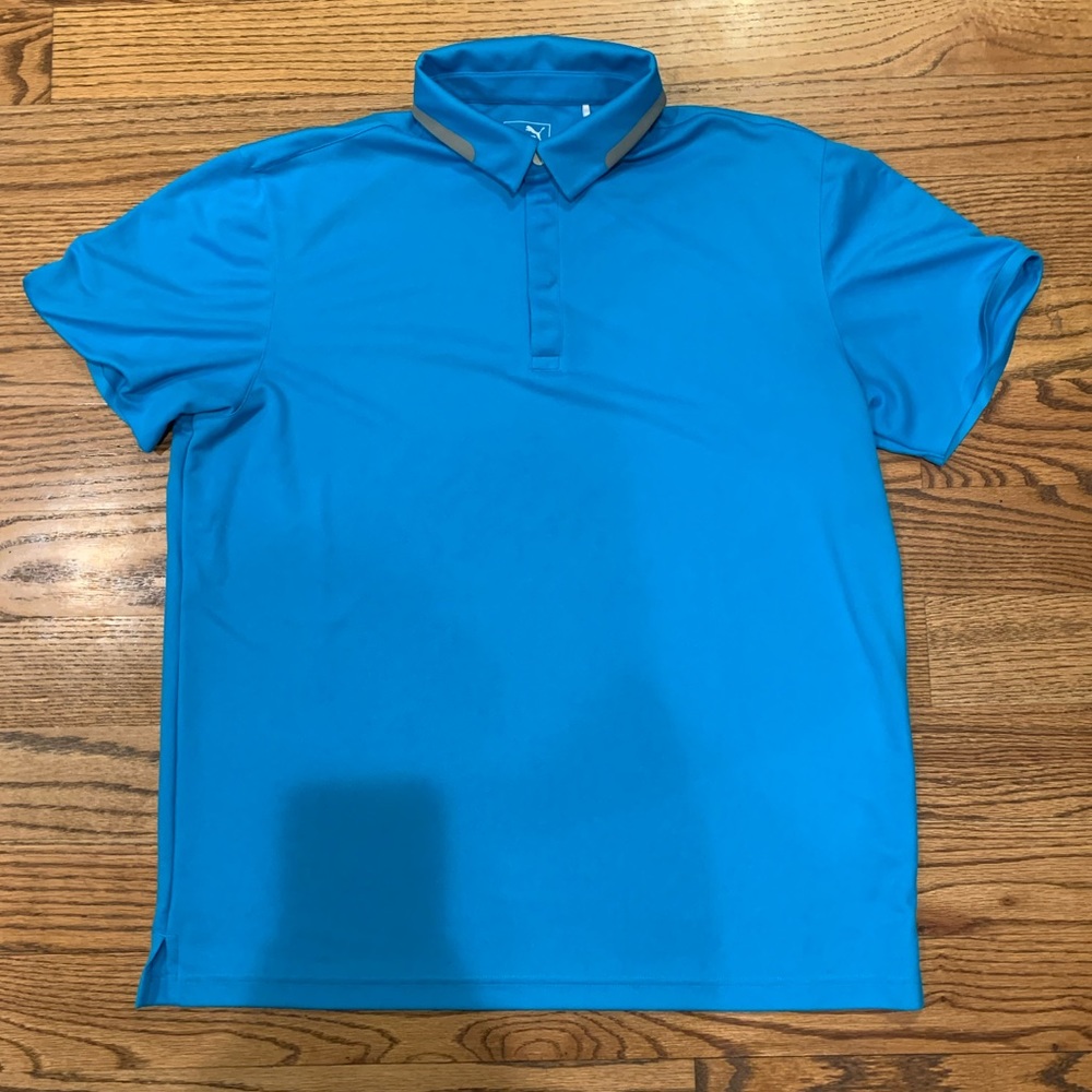 Puma Men's SS Tailored Snap Polo Sharp Blue L/G